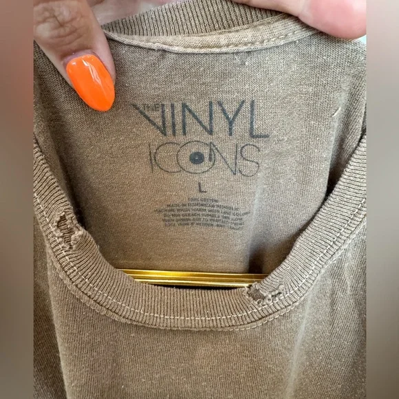 Def Leopard Large Graphic Tee Brown Vinyl Icons T-Shirt T9 - Picture 3 of 7